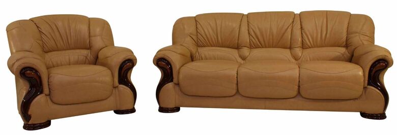 Susanna 3+1 Italian Leather Sofa Suite Nut Offer