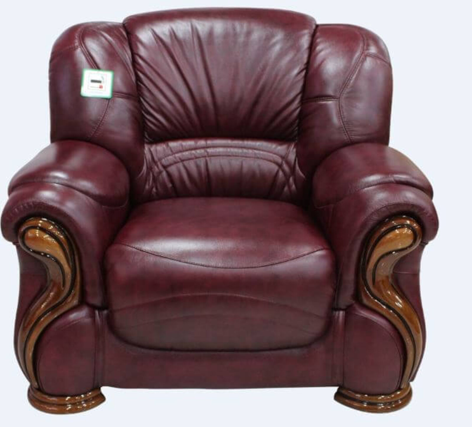 Product photograph of Susanna Italian Leather Armchair Burgandy Offer from Designer Sofas 4U