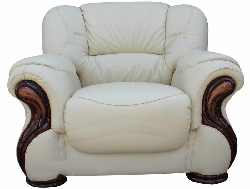 Product photograph of Susanna Italian Leather Armchair Cream Offer from Designer Sofas 4U