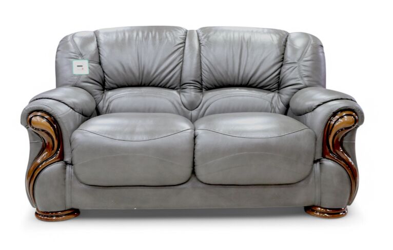 Susanna Italian Leather 2 Seater Sofa Settee Dark Grey Offer