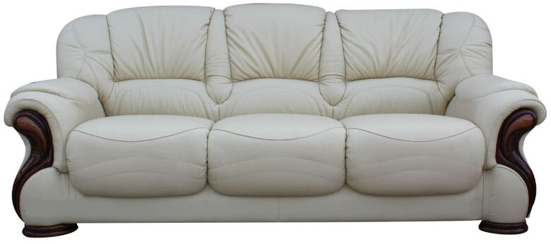 Susanna Italian Leather 3 Seater Sofa Settee Cream Offer