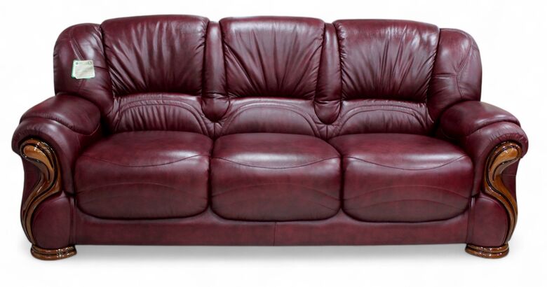 Susanna Italian Leather 3 Seater Sofa Settee Burgandy Offer