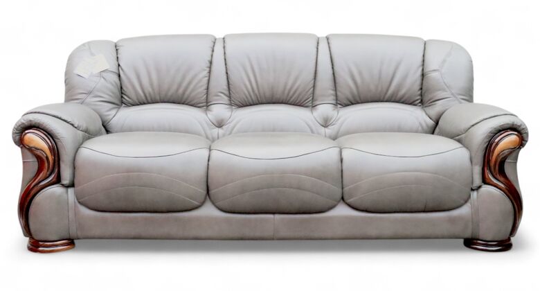 Susanna Italian Leather 3 Seater Sofa Settee Dark Grey Offer