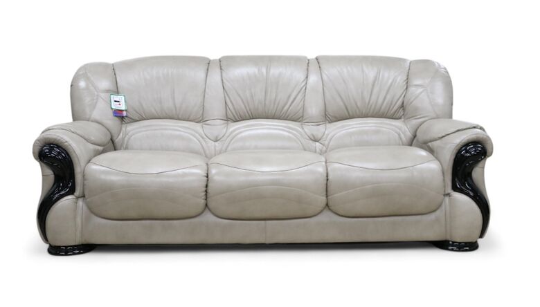 Susanna Italian Leather 3 Seater Sofa Settee Dove Taupe