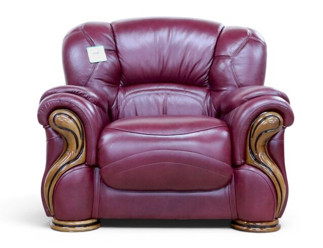Susanna Italian Leather Armchair Burgandy Offer