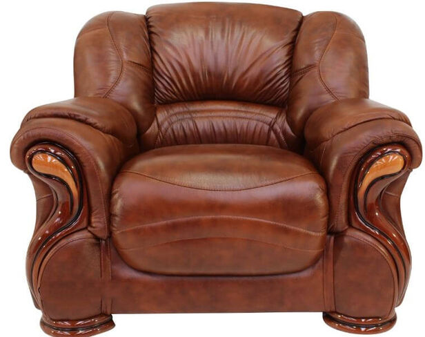 Susanna Genuine Italian Tabak Brown Real Leather Armchair