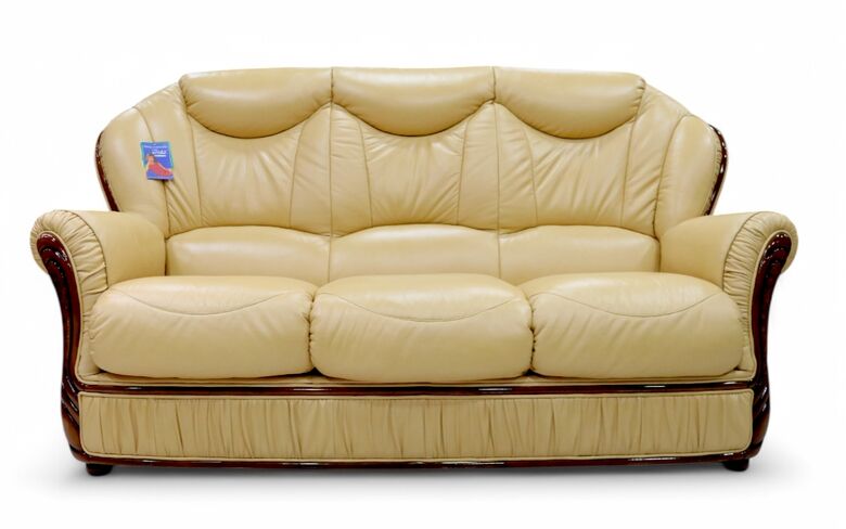 Turin 3 Seater Genuine Italian Nut Leather Sofa Settee Offer