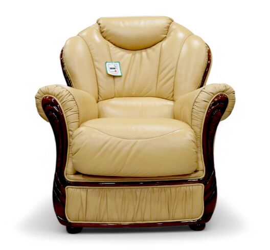 Turin Armchair Sofa Genuine Italian Nut Real Leather