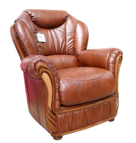 Turin Armchair Genuine Italian Tabak Brown Leather Sofa Offer
