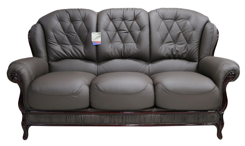 Product photograph of Venice Genuine Italian Leather 3 Seater Sofa Settee Chocolate Brown from Designer Sofas 4U
