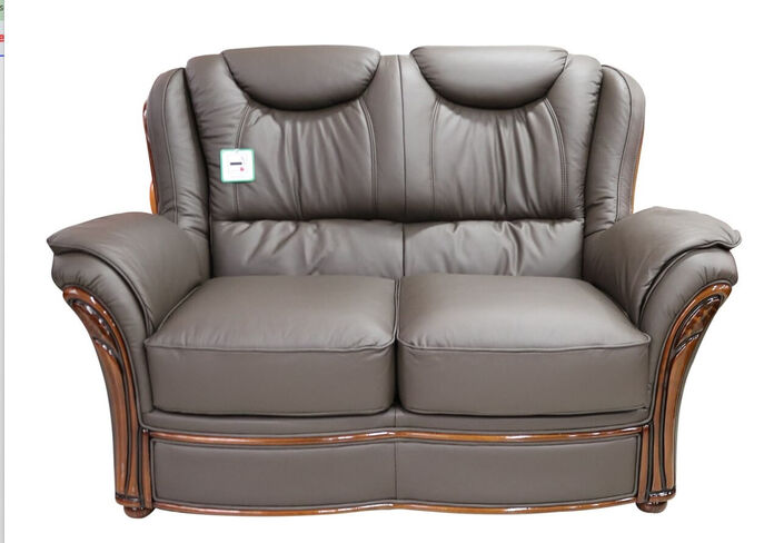Verona 2 Seater Sofa Settee Genuine Italian Chocolate Brown Leather Offer