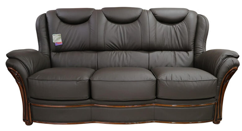 Verona 3 Seater Sofa Settee Genuine Italian Chocolate Brown Leather Offer