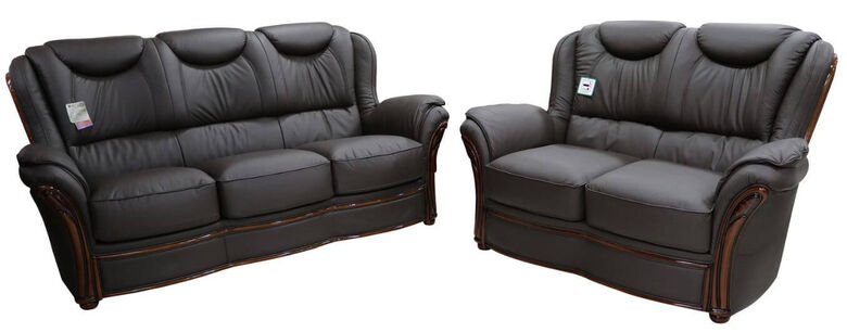 Verona 3+2 Sofa Suite Genuine Italian Chocolate Brown Leather Offer