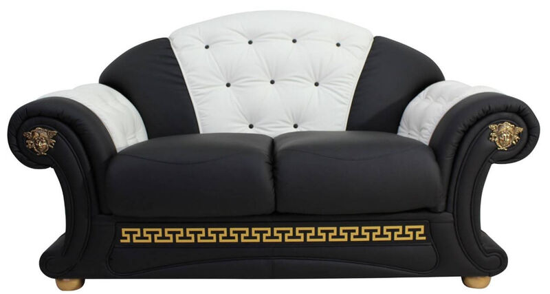 Product photograph of North Carolina 2 Seater Sofa Settee Genuine Italian Black Amp Hellip from Designer Sofas 4U