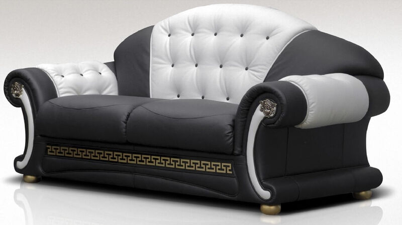 Product photograph of North Carolina 3 Seater Sofa Settee Genuine Italian Black Amp Hellip from Designer Sofas 4U