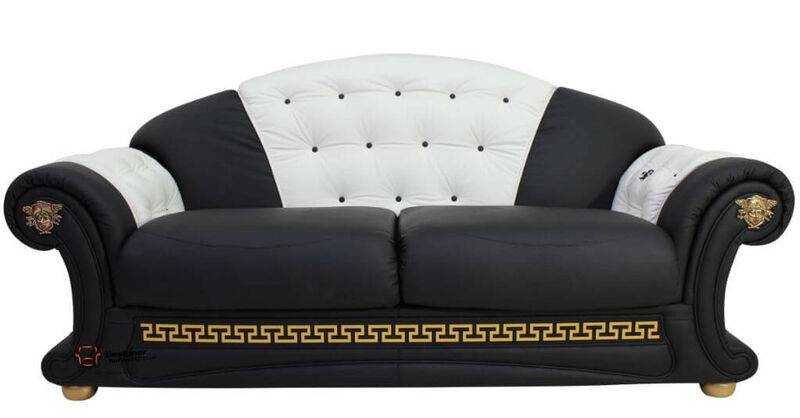 Product photograph of Versace 3 Seater Sofa Settee Genuine Italian Black White Amp Hellip from Designer Sofas 4U