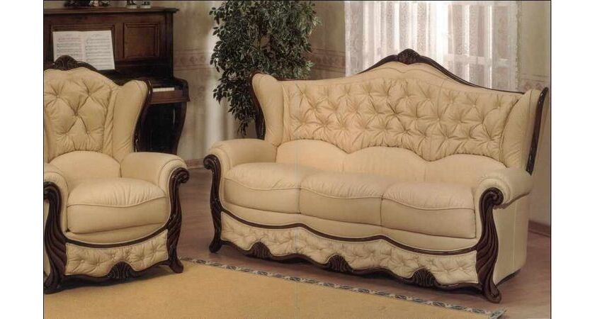 Christina Italian Leather Sofa Suite, Classic Cream Leather Sofa