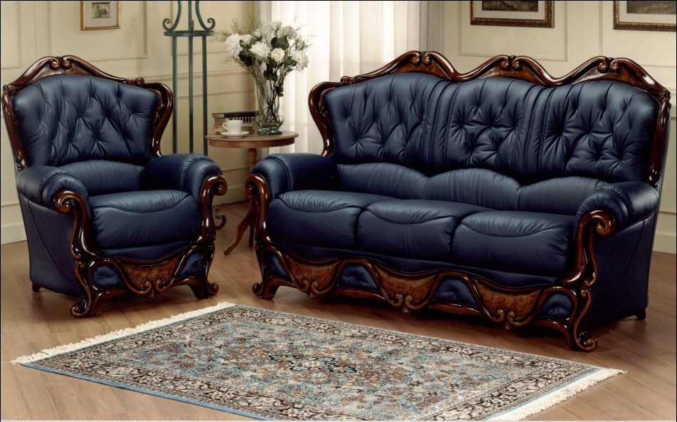 Dante Italian Leather Sofa Settee Offer, Dark Blue Leather Sofa Uk