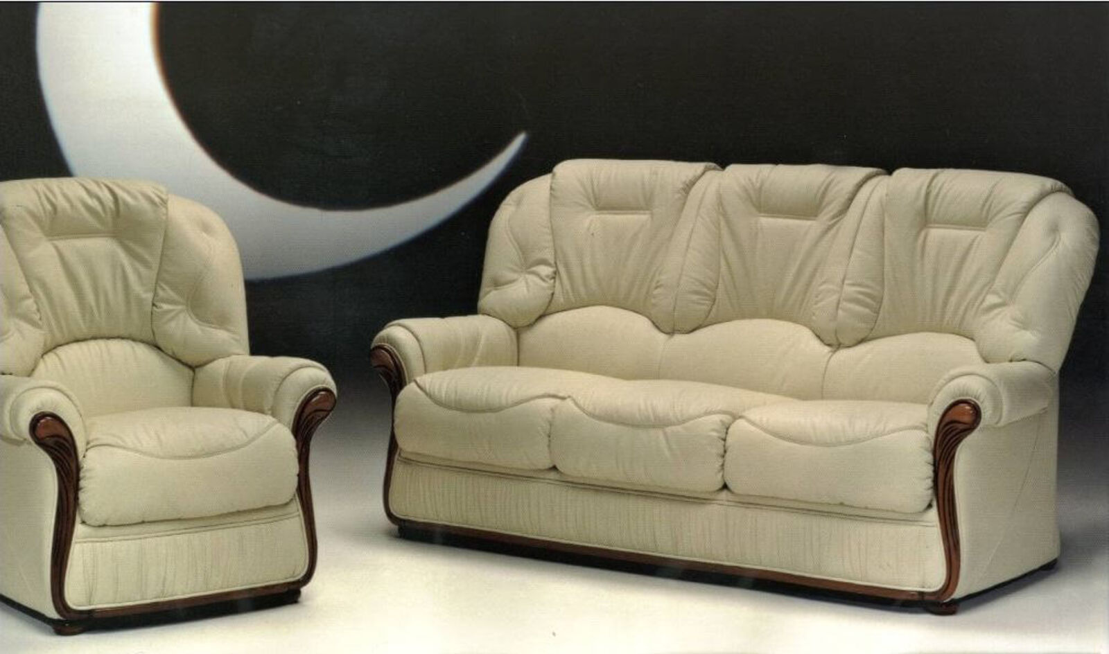 Product photograph of Debora 3 1 Genuine Italian Sofa Settee from Designer Sofas 4U