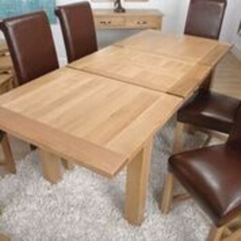 Oaken 2 Leaf Extending Dining Table, Dining Room Set With 2 Leaves