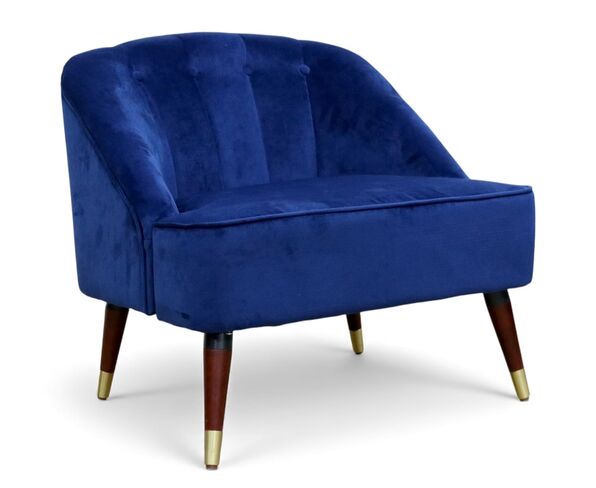 Alia Accent Bedroom Chair Navy Blue Velvet