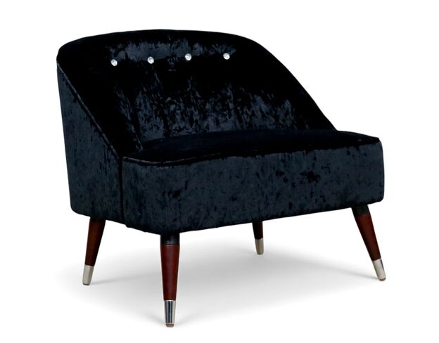 Alia Crystal Accent Bedroom Chair Black Velvet