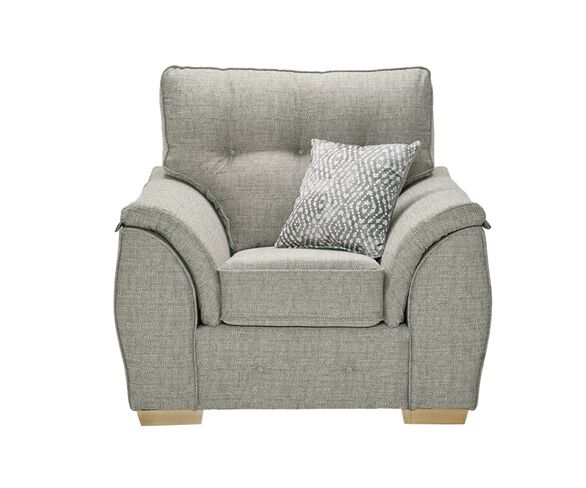 Alice 1 Seater Fabric Armchair In Lisbon Coffee