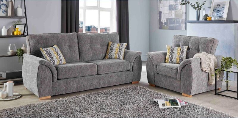 Product photograph of Alice 3 1 1 Fabric Sofa Suite In Empress Grey Three Piece from Designer Sofas 4U