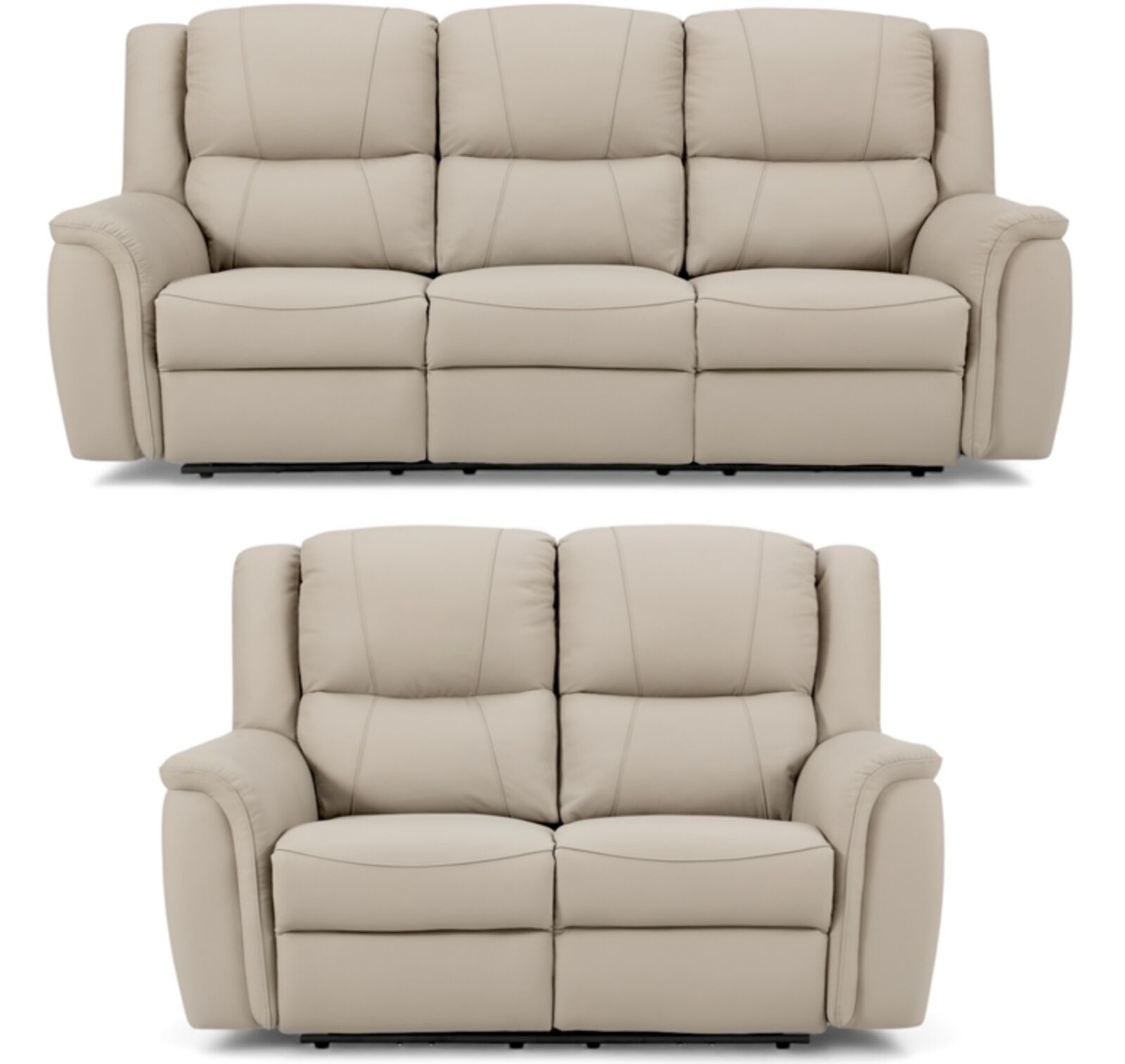Ansar 3+2 Seater Reclining Sofa Suite Latte Leather