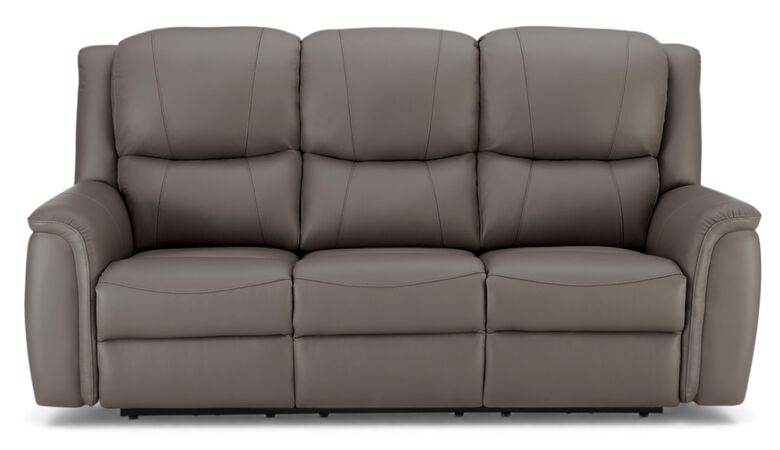 Ansar 3 Seater Reclining Sofa Grey Leather
