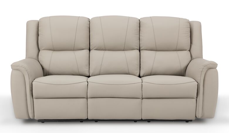 Ansar 3 Seater Reclining Sofa Latte Leather
