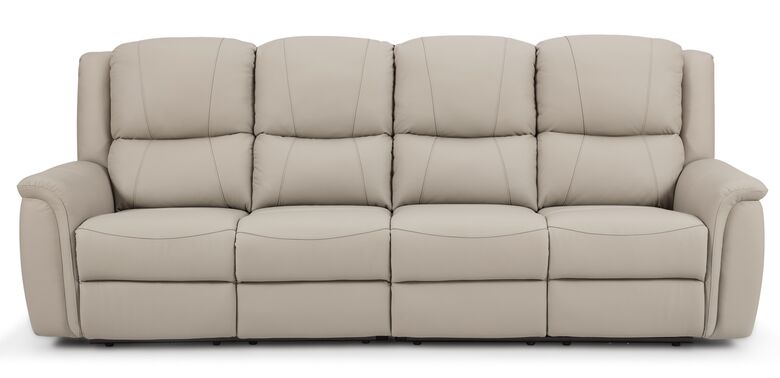 Ansar 4 Seater Reclining Sofa Latte Leather