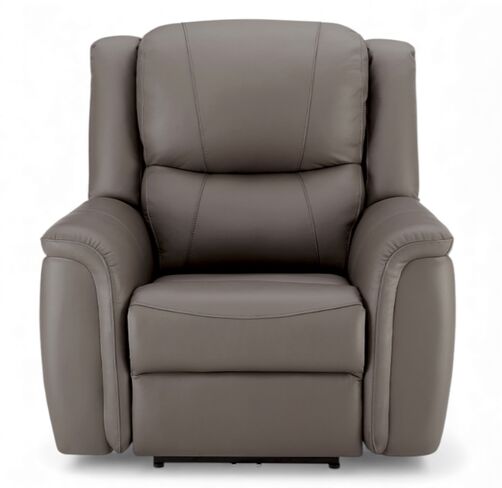 Ansar Reclining Armchair Grey Leather