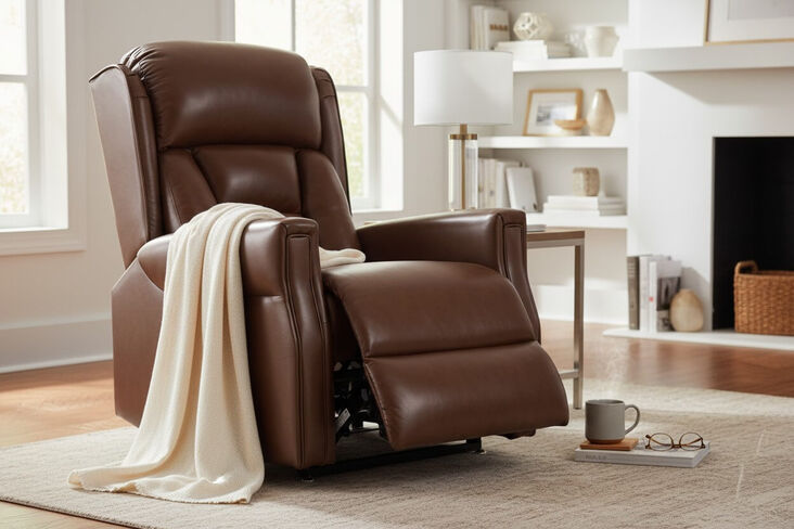 Avon Rise And Recline Mobility Armchair Brown Leather
