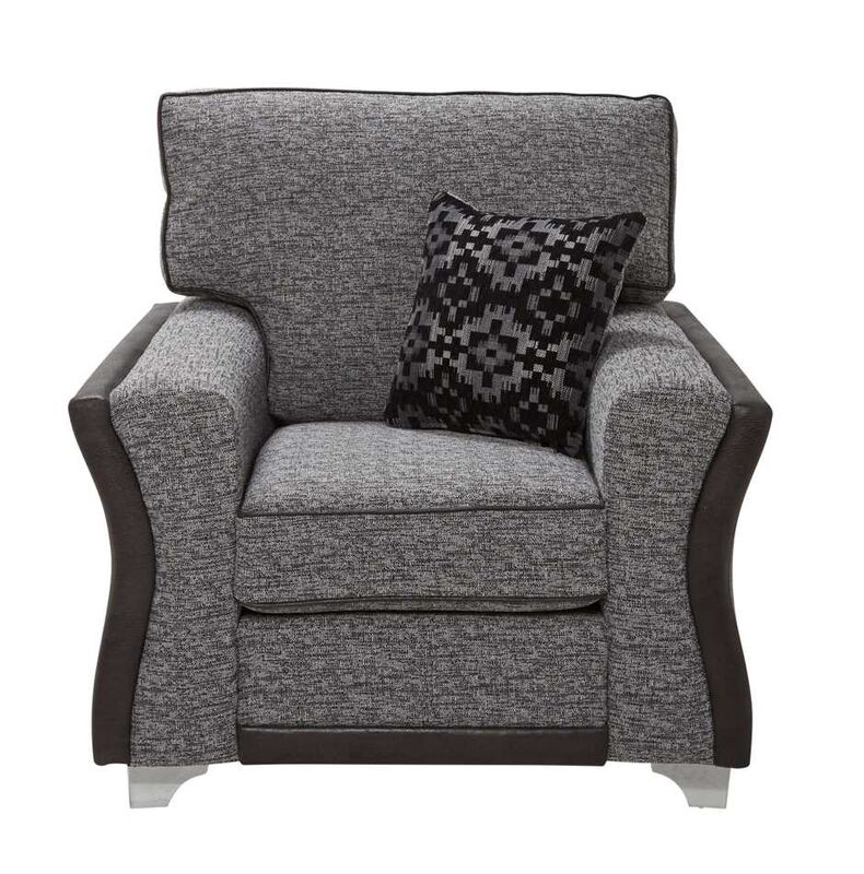 Product photograph of Beatrice 1 Seater Fabric Armchair In Como Charcoal from Designer Sofas 4U