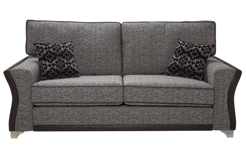 Product photograph of Beatrice 3 Seater Fabric Sofa Settee In Como Charcoal from Designer Sofas 4U