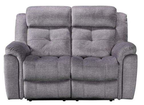 Bowery 2 Seater Reclining Sofa With Cupholder Charcoal Silver Fabric