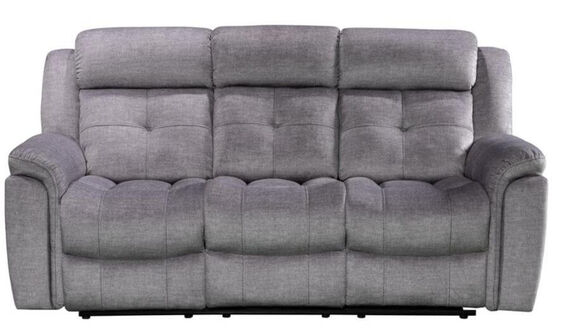 Bowery 3 Seater Reclining Sofa Silver Fabric