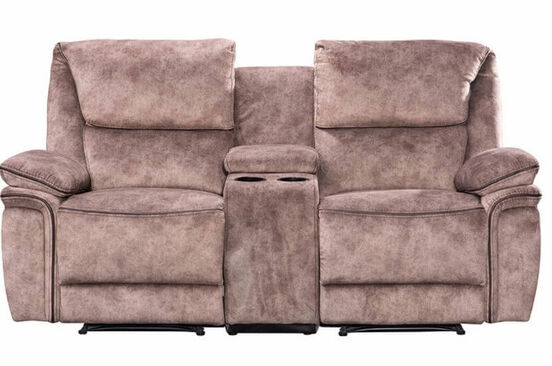 Brooklyn 2 Seater Reclining Sofa With Cupholder Taupe Fabric
