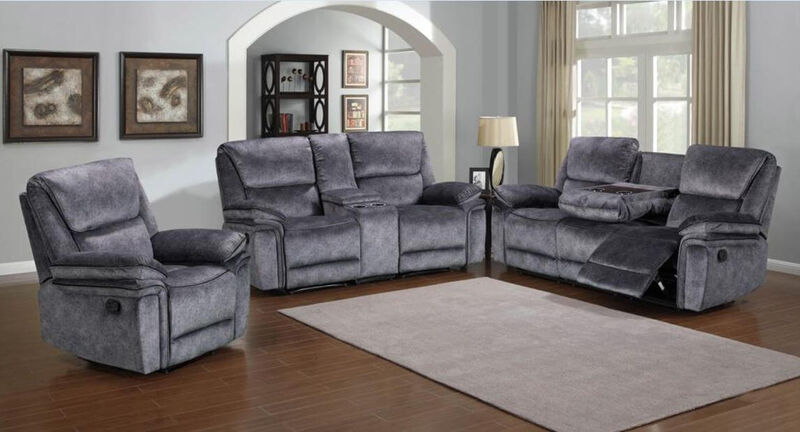 Product photograph of Brooklyn 3 2 1 Seater Reclining Cinema Console Sofa Suite Charcoal Amp Hellip from Designer Sofas 4U