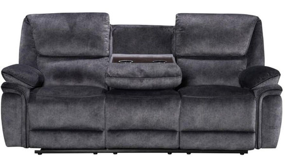 Brooklyn 3 Seater Reclining Sofa Charcoal Grey Fabric 2