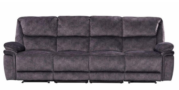 Brooklyn 4 Seater Reclining Sofa Charcoal Grey Fabric