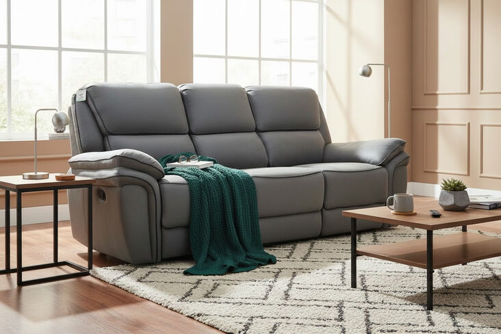 Cabo 3 Seater Recliner Sofa Slate Grey