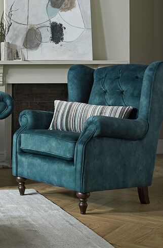 Wing Back Carlisle Chair Palladium Fabric