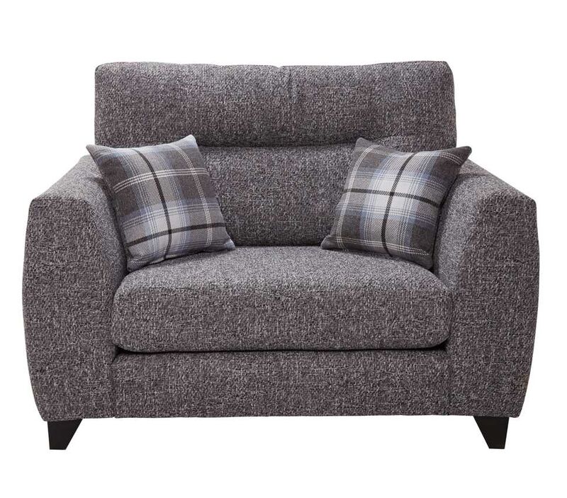 Product photograph of Carol Snuggler Fabric Armchair In Dustin Ash from Designer Sofas 4U