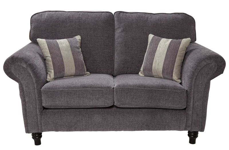 Product photograph of Charlotte 2 Seater Fabric Sofa Settee In Orlando Plain Grey from Designer Sofas 4U