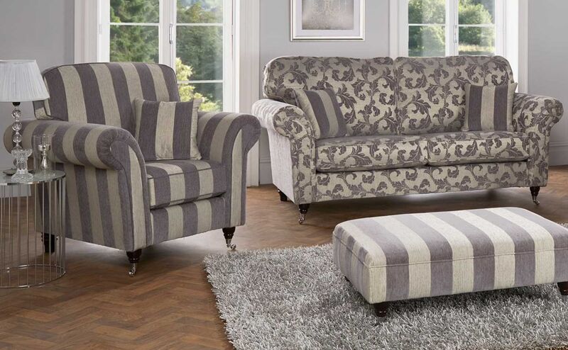 Product photograph of Charlotte 3 1 Seater Fabric Sofa Suite In Trivero Fabrics from Designer Sofas 4U