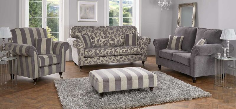 Product photograph of Charlotte 3 2 1 Seater Fabric Sofa Suite In Trivero Fabrics from Designer Sofas 4U