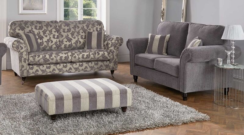 Product photograph of Charlotte 3 2 Seater Fabric Sofa Suite In Trivero Fabrics from Designer Sofas 4U