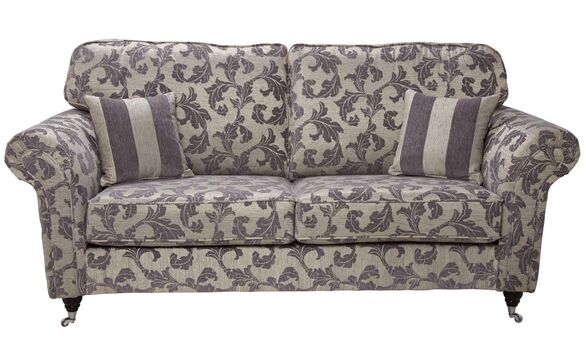 Charlotte 3 Seater Fabric Sofa Trivero Floral Grey
